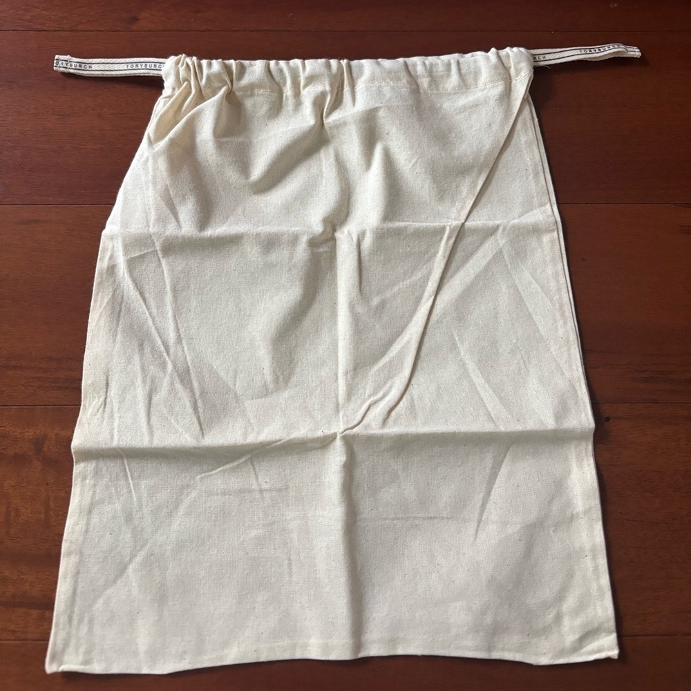 Tory Burch Cream Linen Shoe/Small purse dust bag New